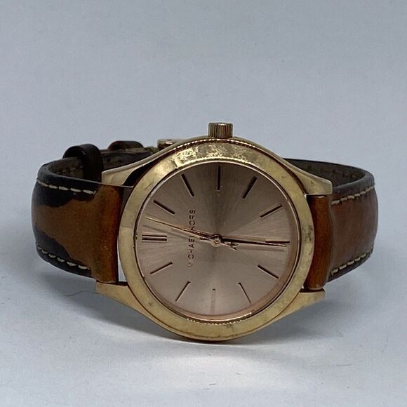 Michael Kors MK-3425 Woman's Brown Leather Analog Dial Quartz Wrist Watch WFH83 - Picture 7 of 12